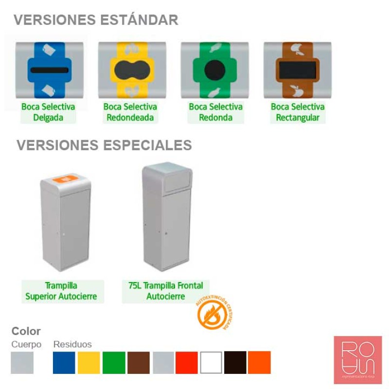 Paperera de reciclatge exterior Estocolm 75 L